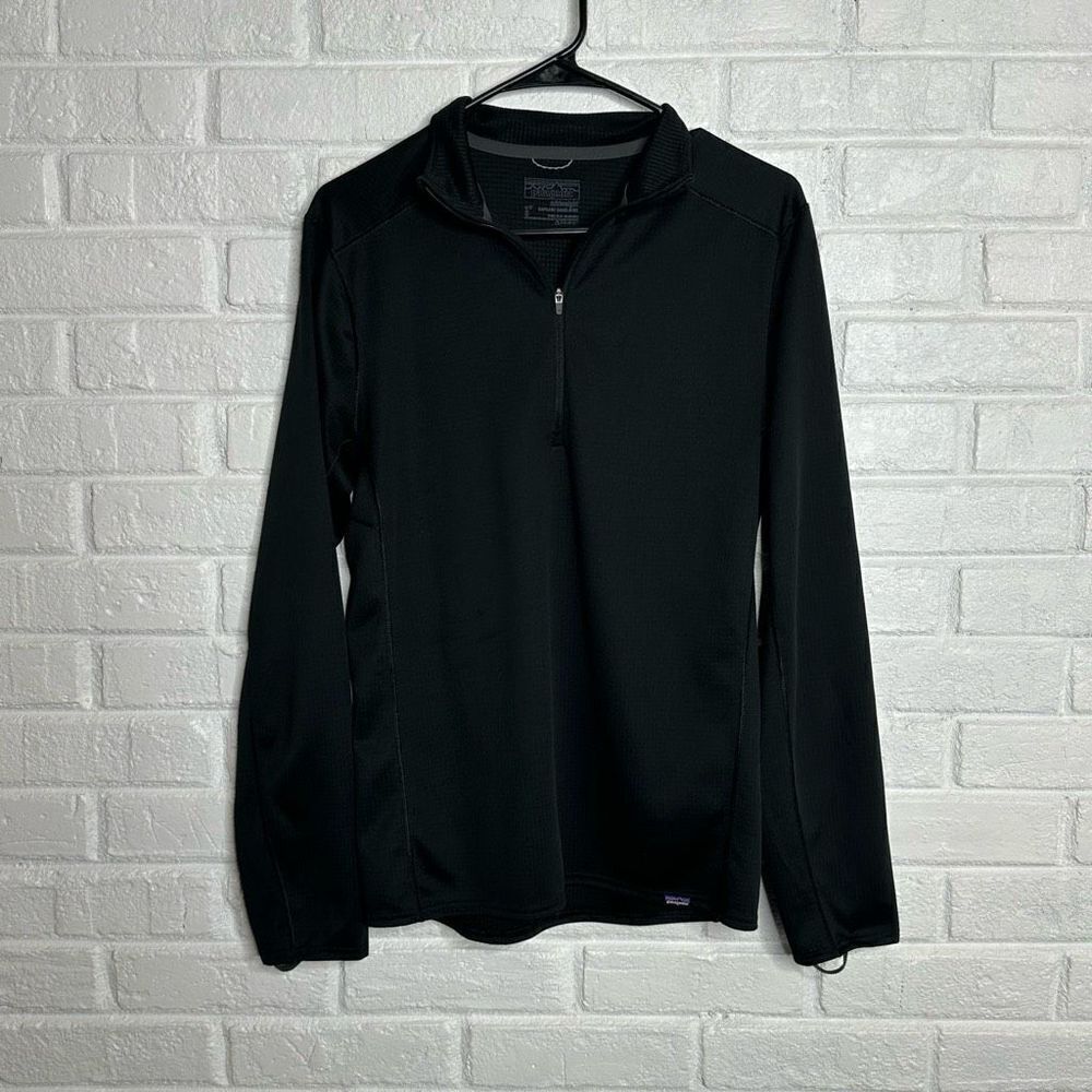 Patagonia Men's Quarter Zip Capilene Baselayer Midweight‎ Black size Small